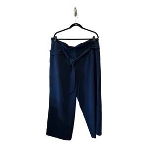 Boden Paperbag Tie Waist Wide Leg Trouser size 16 Navy